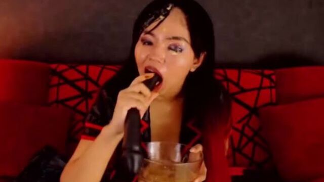 asian whore eats her shitty vomit Scat Porn